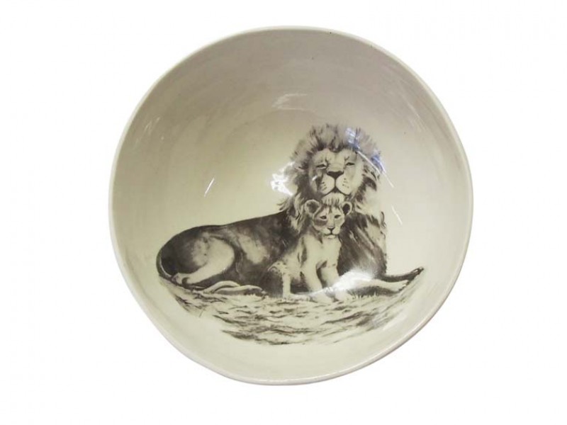 Lion and Lion Cub Snack Bowl Lion and Lion Cub Snack Bowl